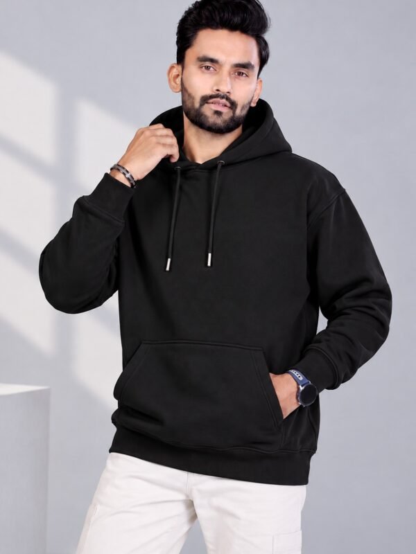 Heavyweight 400 GSM oversized hoodie in Black