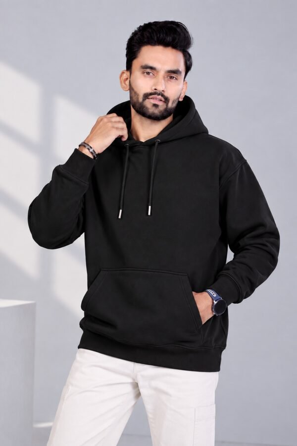 Heavyweight Oversized Hoodie 400 GSM — Black Heavyweight 400 GSM oversized hoodie in Black