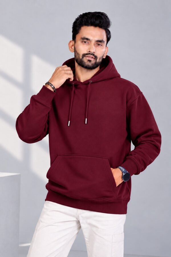 Heavyweight Oversized Hoodie 400 GSM — Maroon Heavyweight 400 GSM oversized hoodie in Maroon
