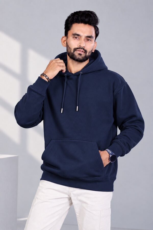 Heavyweight Oversized Hoodie 400 GSM — Navy Blue Heavyweight 400 GSM oversized hoodie in Navy Blue
