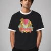 Island Surf Flavor ringer tee in black with white trim, front