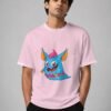 blue monster oversized tee light baby pink front Kool Kameez
