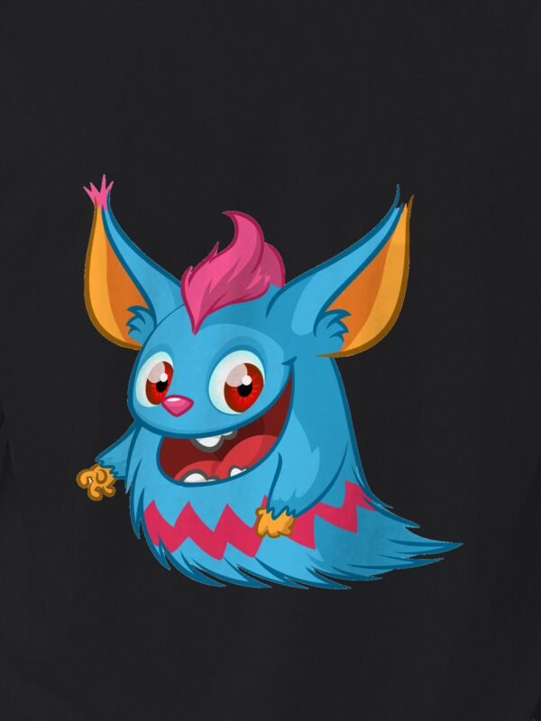 blue monster oversized tee print detail Kool Kameez