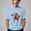 chill monkey oversized tee baby blue front Kool Kameez