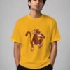 chill monkey oversized tee golden yellow front Kool Kameez