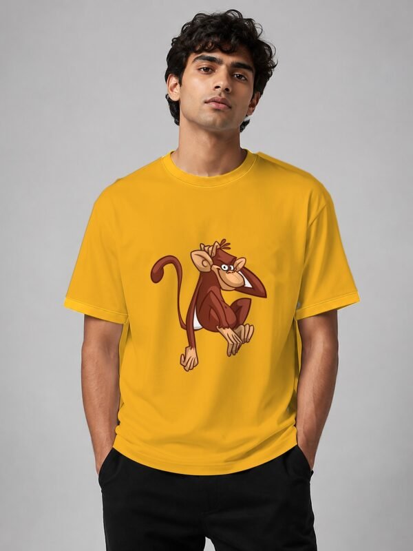chill monkey oversized tee golden yellow front Kool Kameez