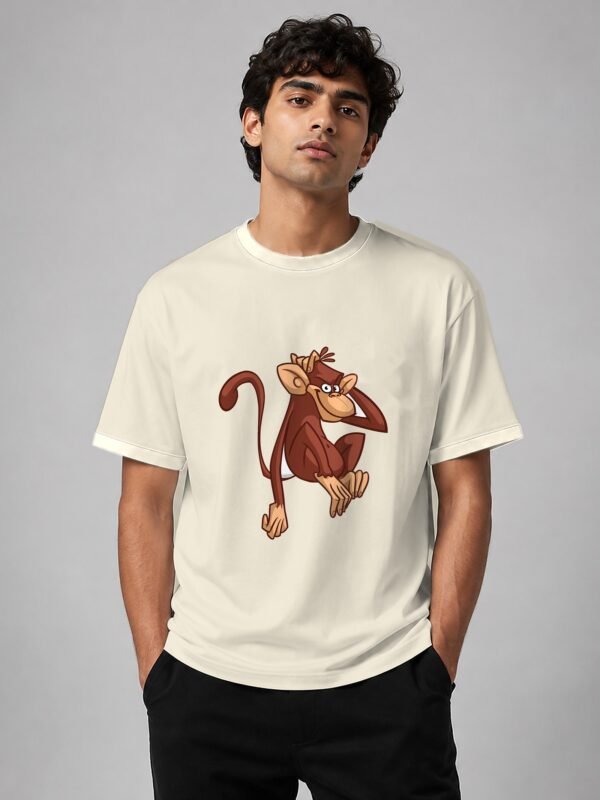 chill monkey oversized tee off white front Kool Kameez