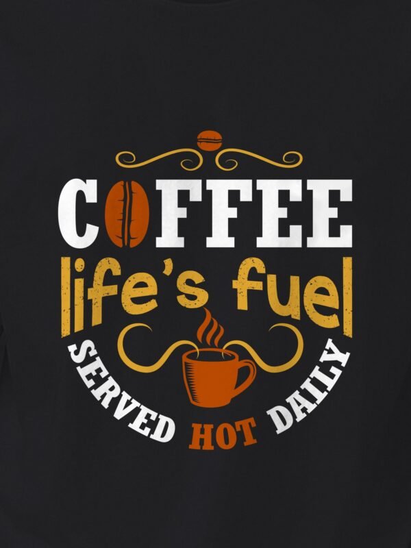 coffee lifes fuel round neck tee print detail Kool Kameez