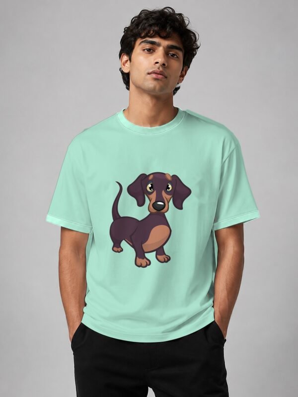 dachshund oversized tee mint front Kool Kameez