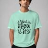 just brew it round neck tee mint front Kool Kameez