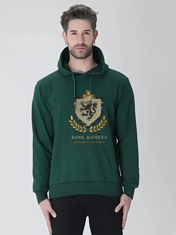 lion crest hoodie bottle green Kool Kameez