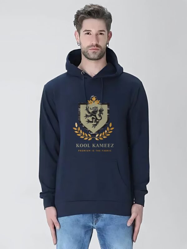 lion crest hoodie navy blue Kool Kameez