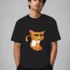 sassy cat oversized tee black front Kool Kameez