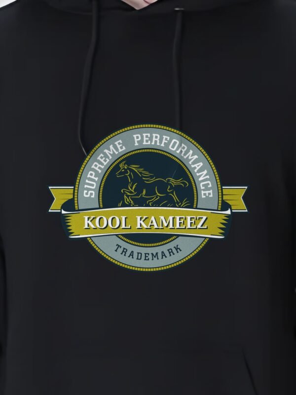 stallion hoodie black closeup Kool Kameez