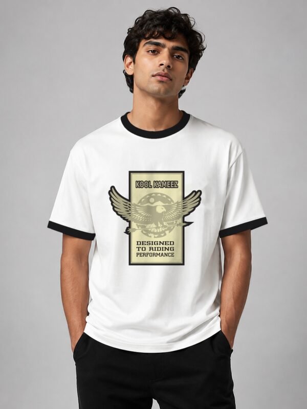 kk-winged-panel-ringer-tee-white-black-trim-model-front winged panel ringer tee white black trim model front Kool Kameez