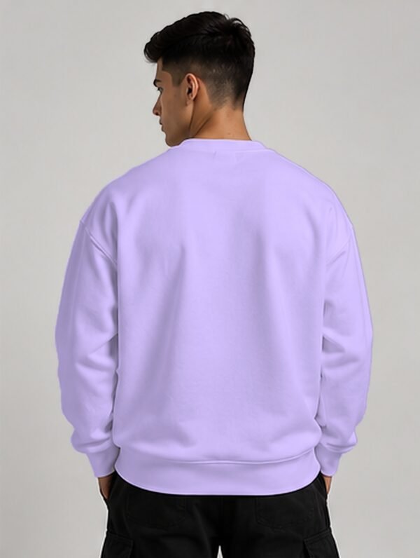 Lavender heavyweight oversized sweatshirt 400 GSM, back view