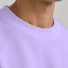Lavender heavyweight oversized sweatshirt 400 GSM, collar close-up