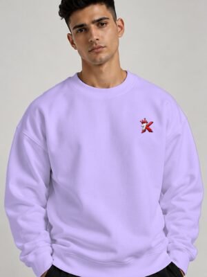 Lavender heavyweight oversized sweatshirt 400 GSM, front Lavender heavyweight oversized sweatshirt 400 GSM, front