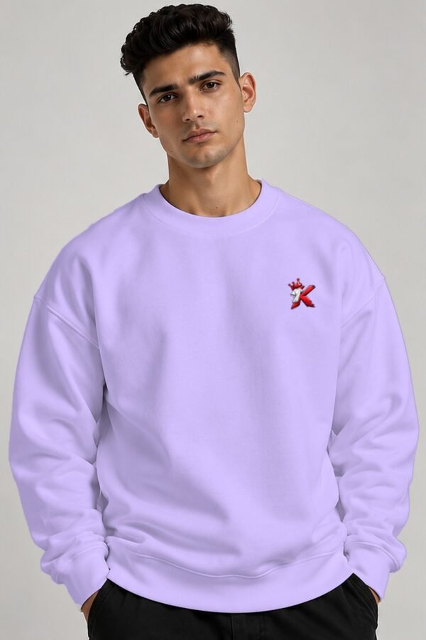 Lavender heavyweight oversized sweatshirt 400 GSM, front