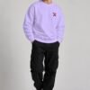 Lavender heavyweight oversized sweatshirt 400 GSM, full body