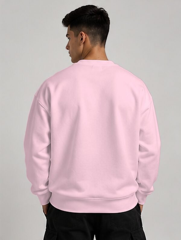 Light Baby Pink heavyweight oversized sweatshirt 400 GSM, back view