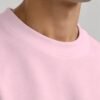 Light Baby Pink heavyweight oversized sweatshirt 400 GSM, collar close-up