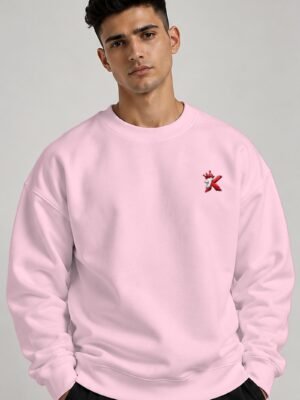 Light Baby Pink heavyweight oversized sweatshirt 400 GSM, front