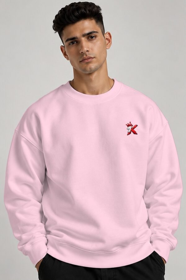 Light Baby Pink heavyweight oversized sweatshirt 400 GSM, front