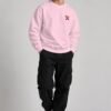 Light Baby Pink heavyweight oversized sweatshirt 400 GSM, full body