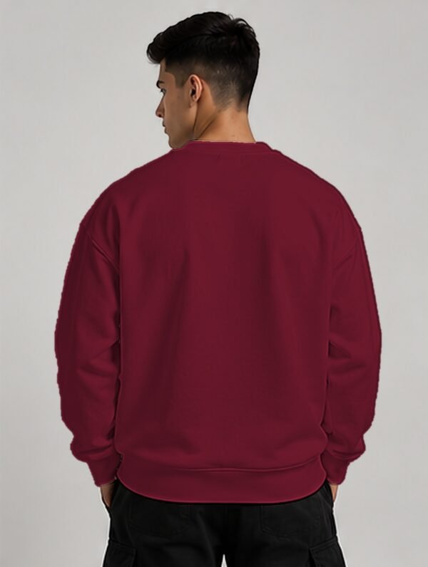 Maroon heavyweight oversized sweatshirt 400 GSM, back view