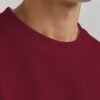 Maroon heavyweight oversized sweatshirt 400 GSM, collar close-up