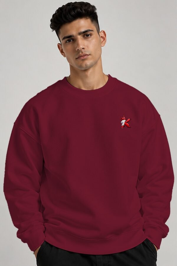 Maroon heavyweight oversized sweatshirt 400 GSM, front