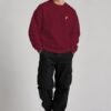 Maroon heavyweight oversized sweatshirt 400 GSM, full body
