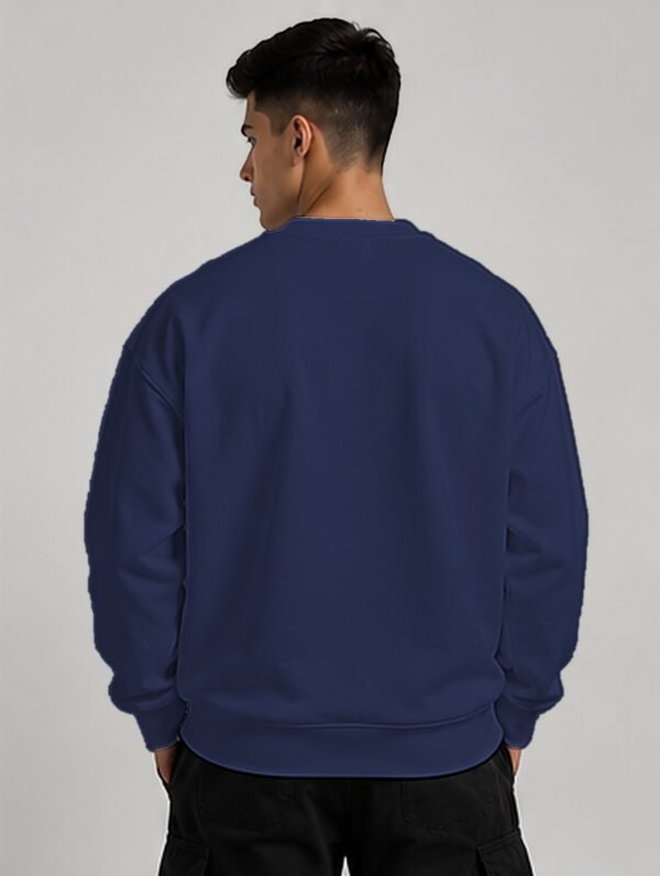 Navy Blue heavyweight oversized sweatshirt 400 GSM, back view