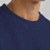 Navy Blue heavyweight oversized sweatshirt 400 GSM, collar close-up