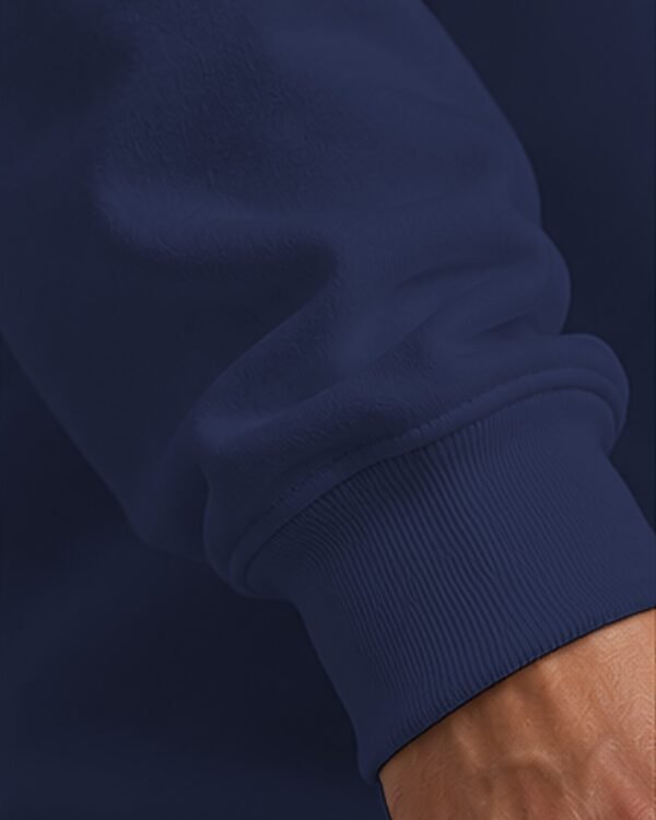 Navy Blue heavyweight oversized sweatshirt 400 GSM, ribbed cuff close-up