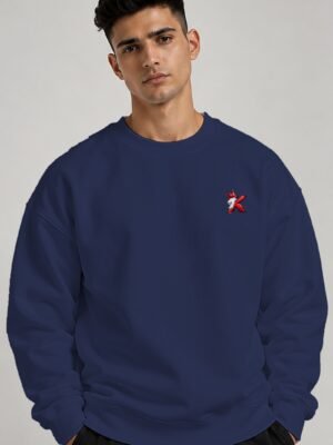 Navy Blue heavyweight oversized sweatshirt 400 GSM, front