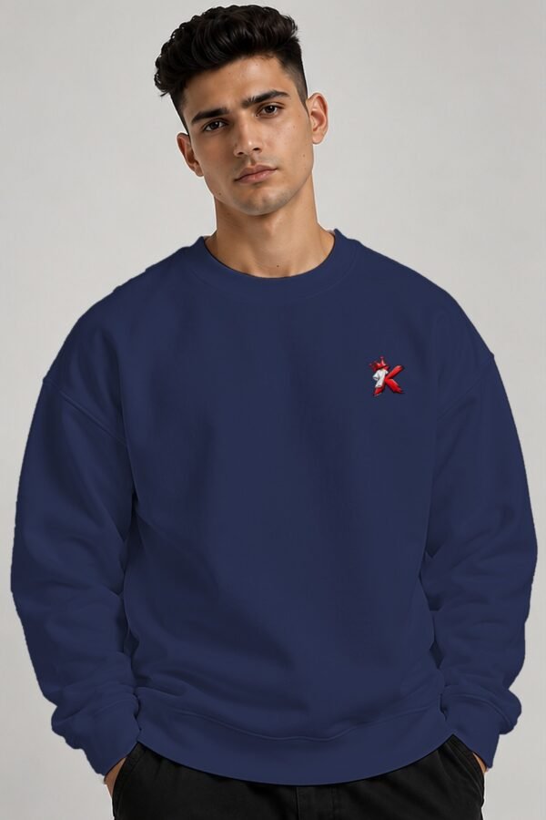 Navy Blue heavyweight oversized sweatshirt 400 GSM, front