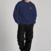 Navy Blue heavyweight oversized sweatshirt 400 GSM, full body