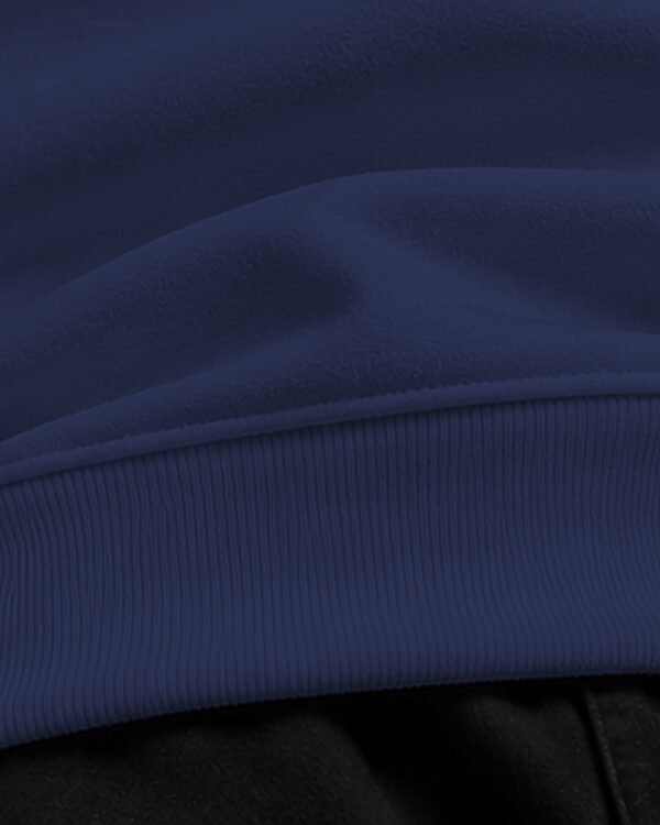 Navy Blue heavyweight oversized sweatshirt 400 GSM, ribbed hem close-up