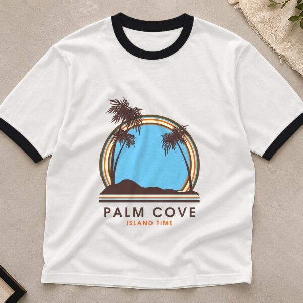 Palm Cove ringer tee flat lay