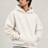 Premium Oversized Hoodie 440 GSM, Off White, front view 440 GSM premium oversized hoodie in off white, front view