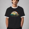Rainbow And Sunshine ringer tee in black with white trim, front