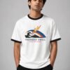 Thunder Swell ringer tee in white with black trim, front