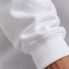 White heavyweight oversized sweatshirt 400 GSM, ribbed cuff close-up