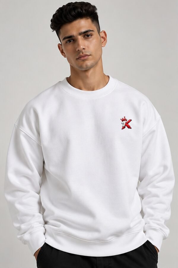 White heavyweight oversized sweatshirt 400 GSM, front