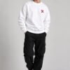 White heavyweight oversized sweatshirt 400 GSM, full body
